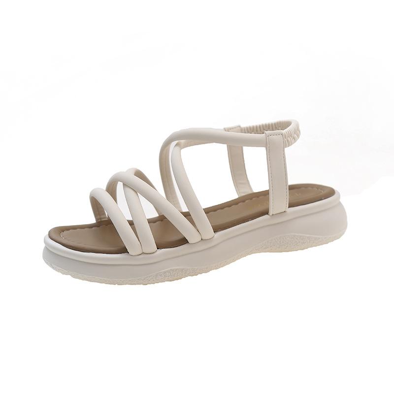 

French soft-soled versatile sandals female new summer fairy casual strap open-toed Roman beach shoes 40