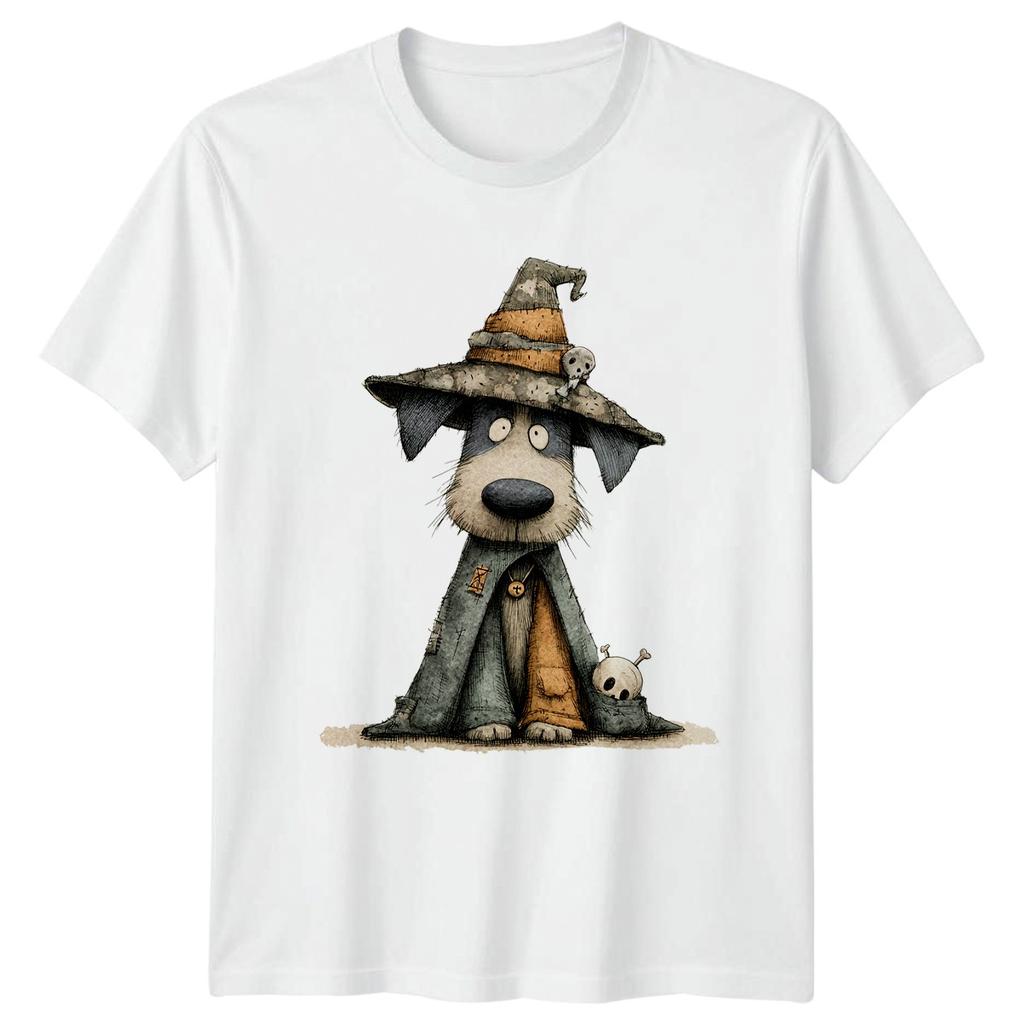 Witch Dog Halloween Animals Graphic Tee Unisexs TShirt Unisexs Tee