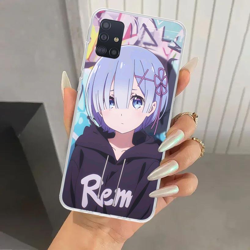 R-Rem Re Zero Anime Phone Case for Samsung Galaxy A52 A42 A32 A22 A12 A02S A72 A51 A50S A41 A31 A21S A71 A40 A30S A20S A10S A20E