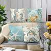 4pcs, printed pillowcases, including seahorse, starfish, turtle and other patterns. Suitable for home decoration, outdoor, room