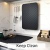 Silicone Dish Drying Mat Non-Slip Sink Mat for Kitchen Counter Heat-Resistant Dish Drainer Pad Easy-Clean Fridge & Drawer Liner