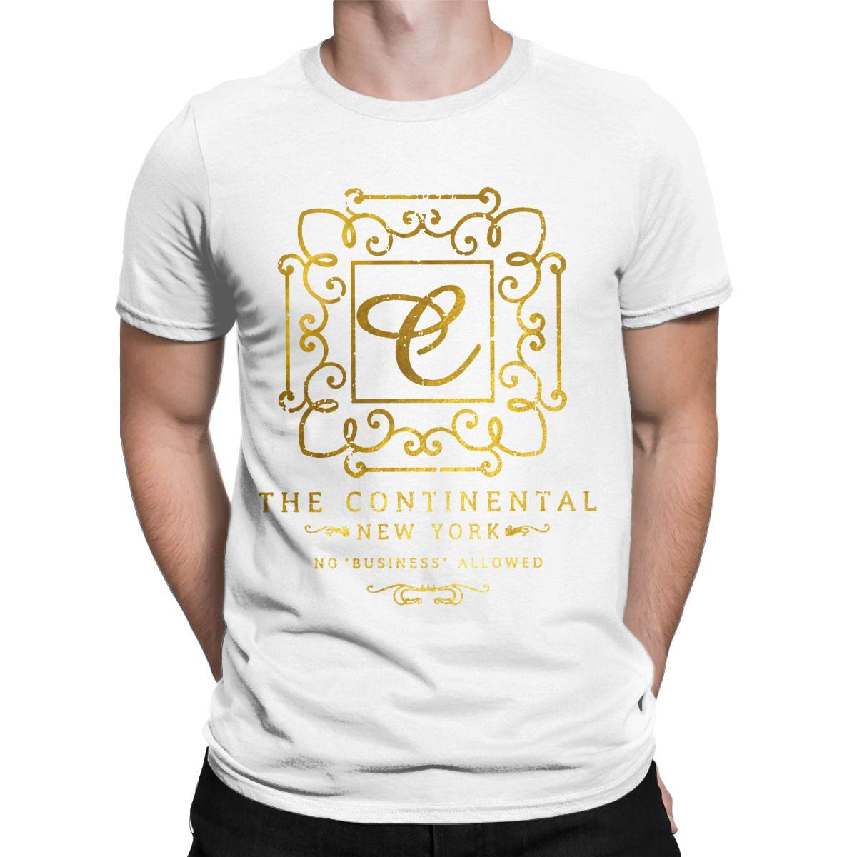 Herren T-Shirts The Continental Hotel Kreative 100% Baumwoll-Tees Kurzarm John Wick T-Shirts O-Ausschnitt Tops Grafisch bedruckt M