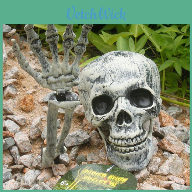 Terrifying Halloween Horror Buried Alive Skeleton Skull Arms For Lawn Decoration