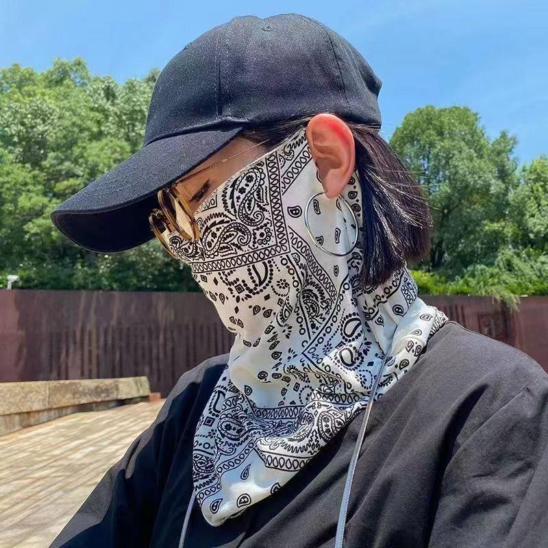 Fashion Punk Sunscreen Mask for Men Women Summer Face Neck UV Protection Ear Scarf Hip Hop Outdoor Sports Cycling Bandana Scarfs.