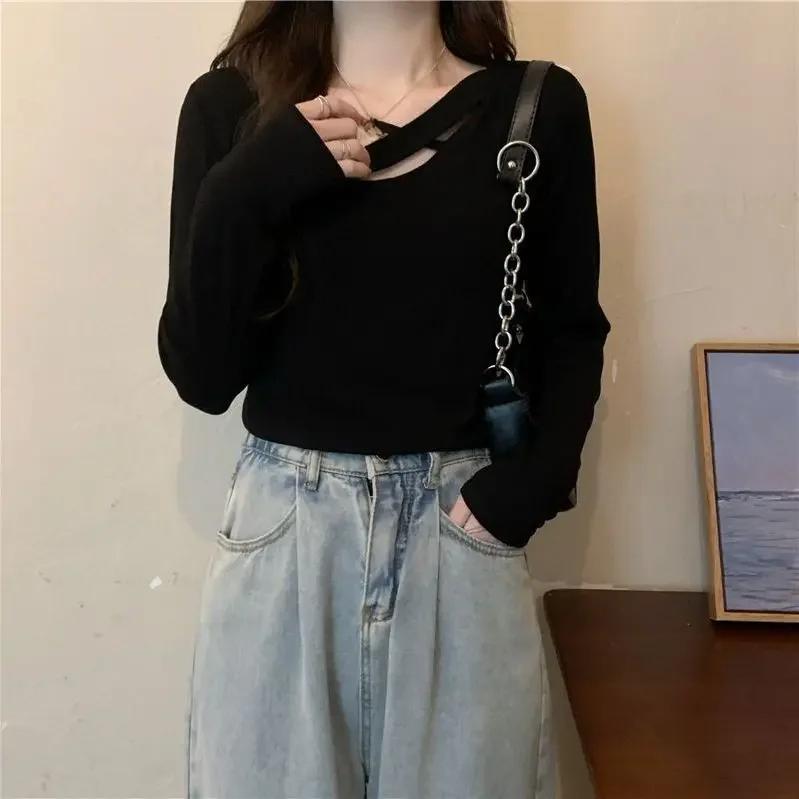 

Футболка с длинным рукавом Heart Machine Design Sensibility, женская, популярная в Интернете, красная, уникальный, специальный, базовый слой M чёрный