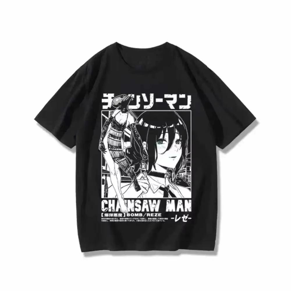 Street Anime Style T-Shirt Anime Chaoren Kurzarm Anime Fan Minderheit Baumwolle Mode Top Fan Geschenk Lässig Heißblütig Top