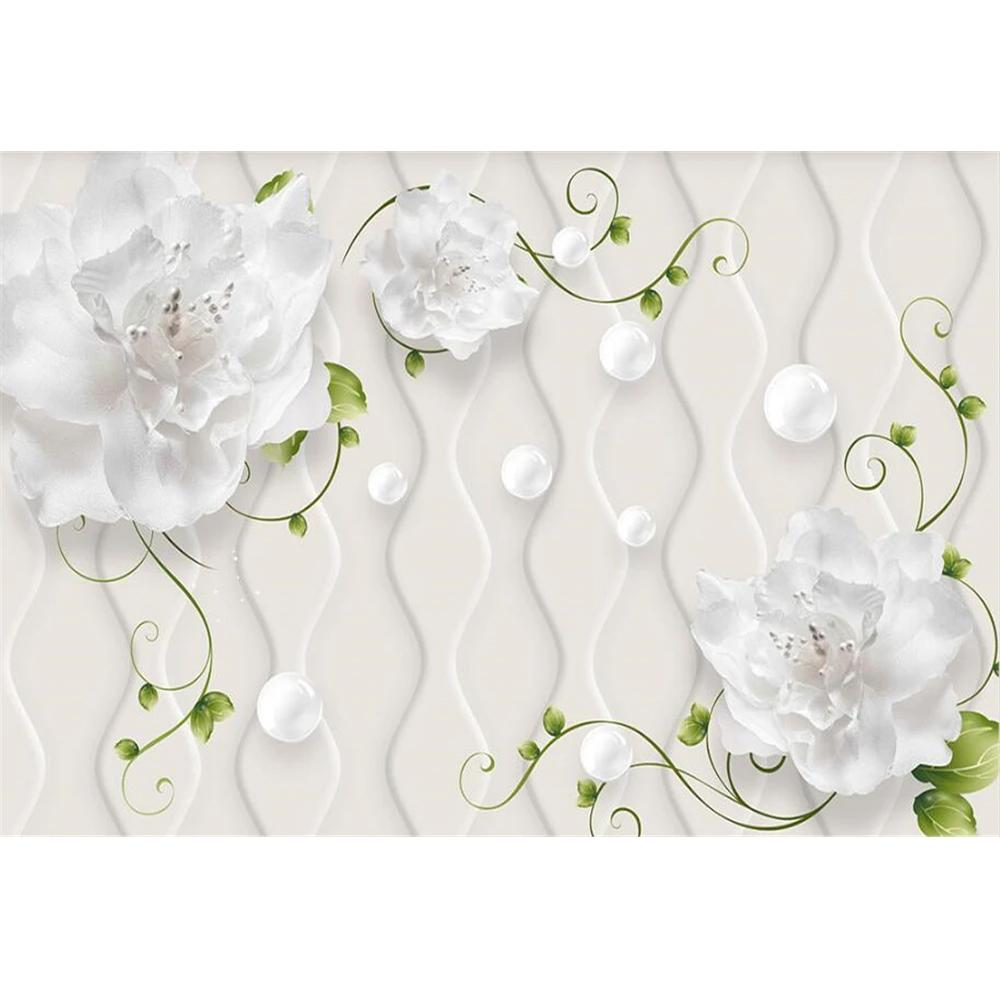 Hand-Painted Floral Photo Wallpapers Modern 3d Wall Mural Living Room Bedroom Home Decor Wallpaper For Walls