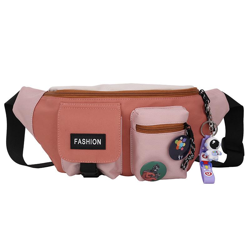 

Fashion fanny pack women s color scheme sports breast bag new backpack men s trend Oxford cloth casual cloth bag design cloth bag single bag