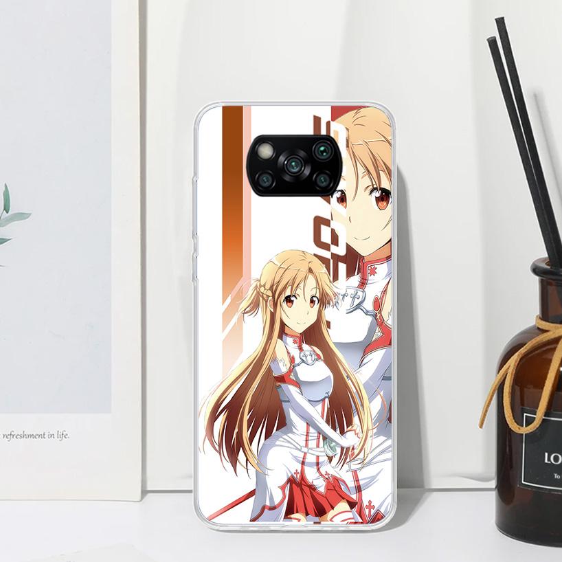 Anime Sword Art Online SAO Phone Case For Xiaomi Poco X7 X6 X5 M7 M8 Pro F7 Ultra Redmi 15C 15 13C 13 12C 12 10 10C 10A Art Fund