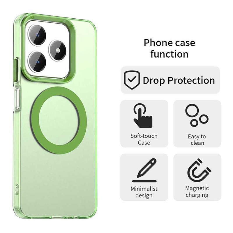 For Realme C61 C63 Magnetic Luxury Matte Translucent Shockproof Case For Realme C63 For Magsafe Wireless Charge Cover