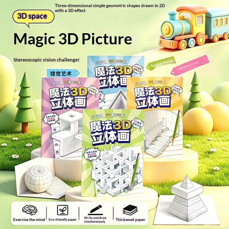Magic 3D Stereo Drawing Pad Kids Educational Doodle Sketchbook Funny Graffiti Painting Notebook Children Art Creativity