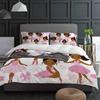 Ballet Girl Stars Bow Cute Pink White Bedding Set 3pcs Duvet Cover Pillowcase Kids Adult Quilt Cover Double Bed Set Home Textile