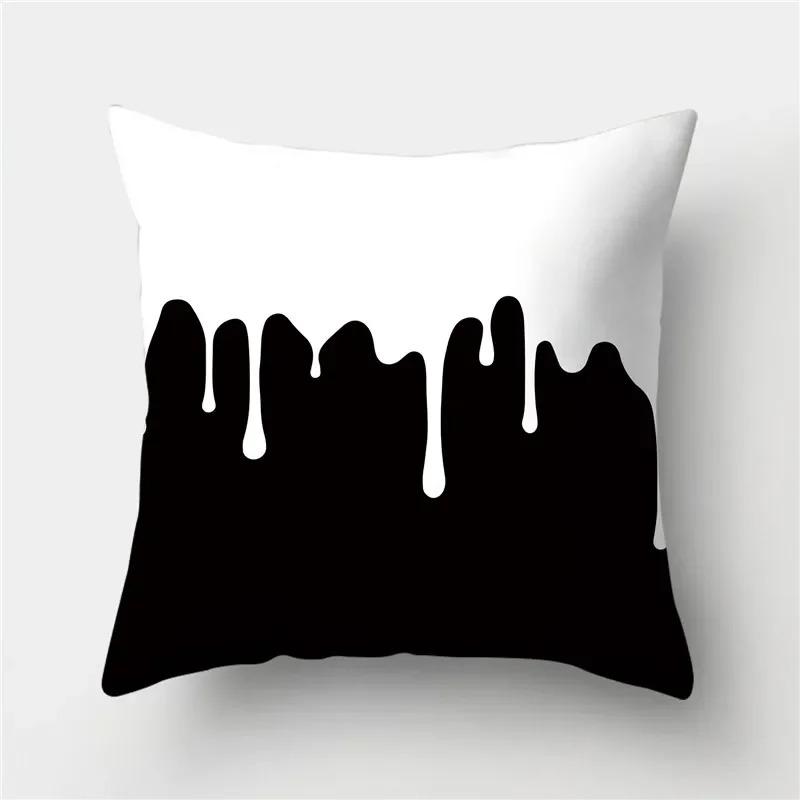 Black and White Geometric Study Pillowcase Office Living Room Home Pillowcase Car Ornaments