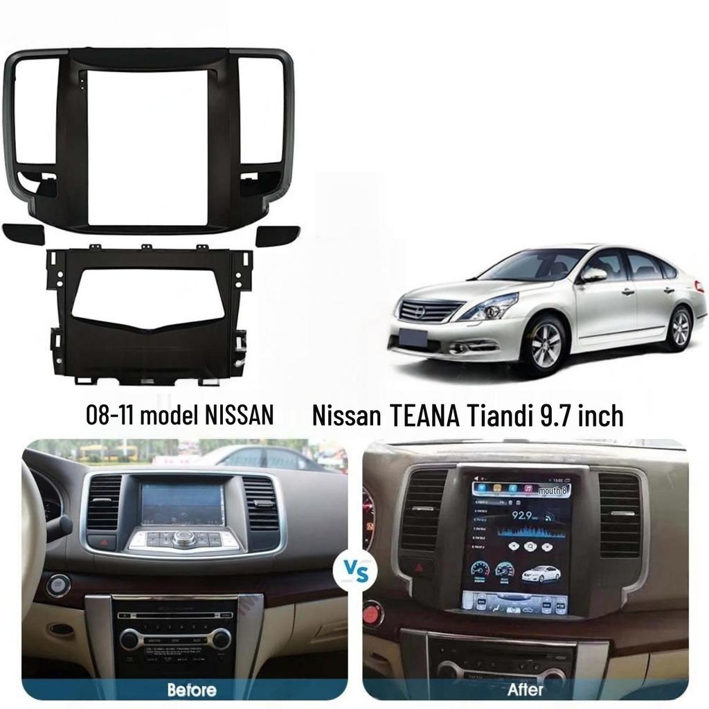 Compatible with 08-11 NISSAN Teana: 9.7" Large Screen Navigation Control Panel Frame