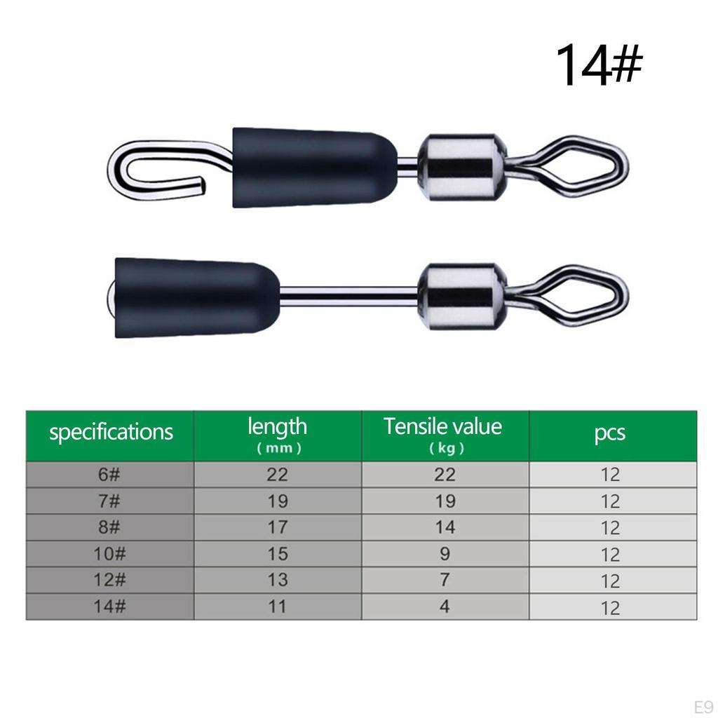 12 Pieces Fishing Swivel Barrel Small Reusable Ball Bearing Accessories
