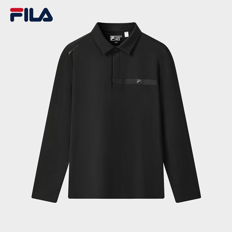 FILA Men s Knitted Long-Sleeve Polo Shirt M