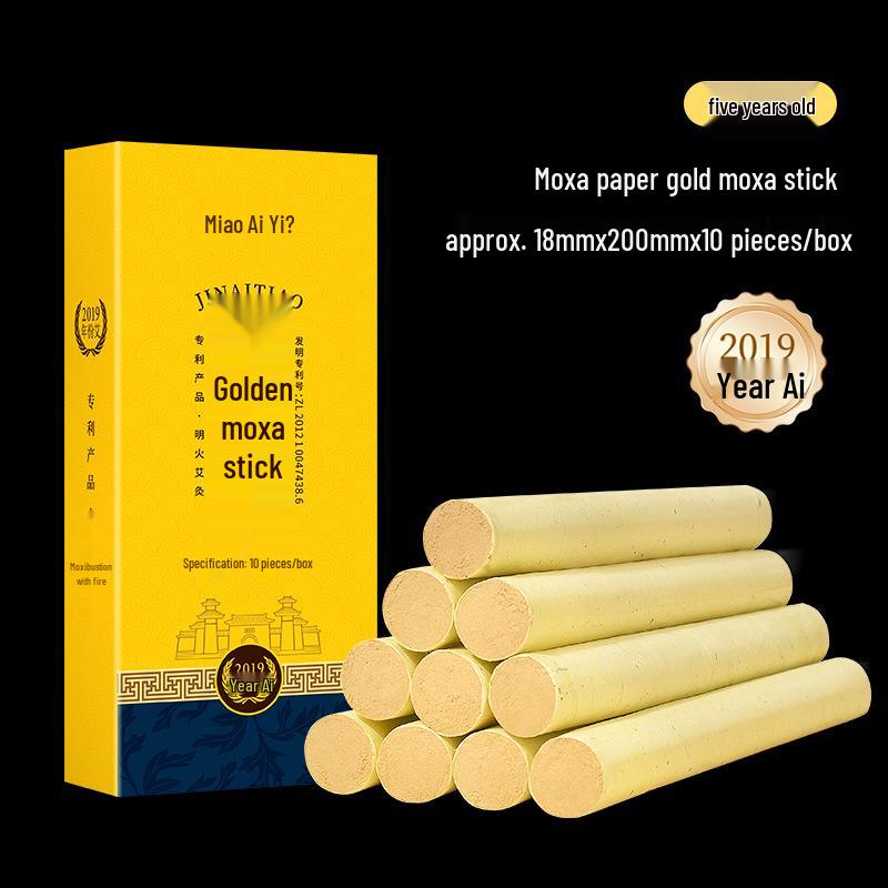50:1 Gold Moxa Sticks - Three-Year Aged Rolled Mugwort for Moxibustion Therapy
