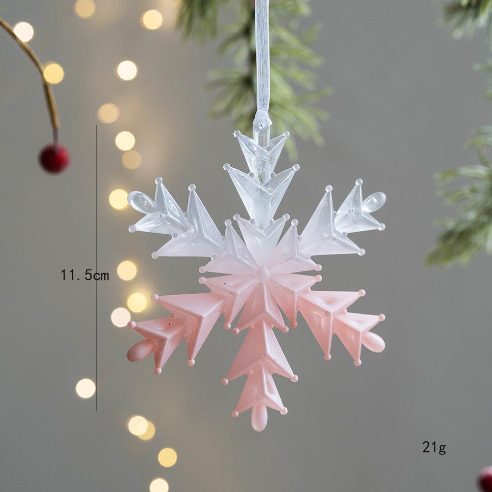 Snowflake Icicle Christmas Pendants Crystal Acrylic Christmas Tree Ornaments Happy New Year Home Table Decor Hanging Pendant