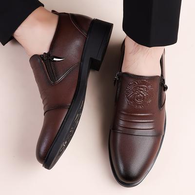 Hochwertige Herren Frühling Leder Bequeme Formelle Lederschuhe Neu Britischer Stil Herren Seitenreißverschluss Business Oxford Schuhe