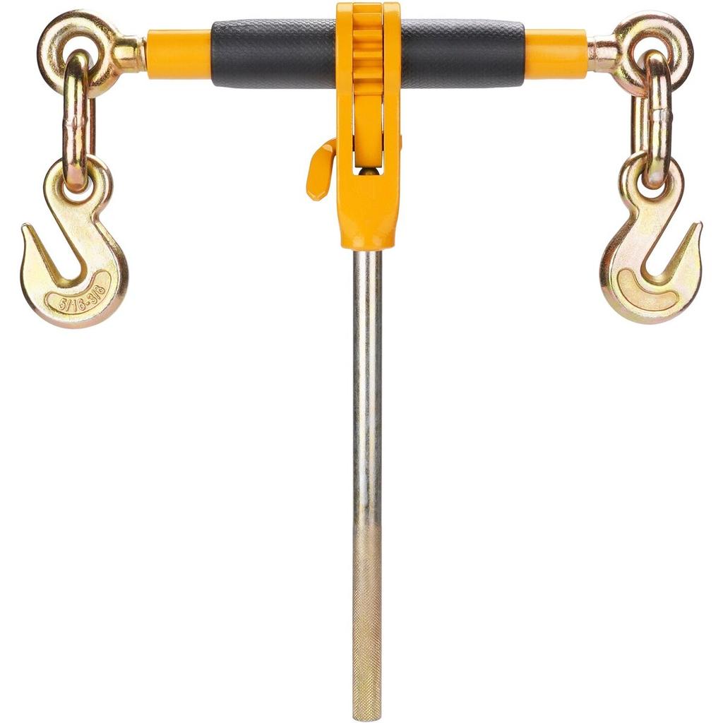 Ratchet Chain Binder 2PCS, 3/8"-1/2" Heavy Duty Load Binders, with G80 Chains 12000 lbs Secure Load Limit, Labor-saving Anti-skid Handle, Tie Down