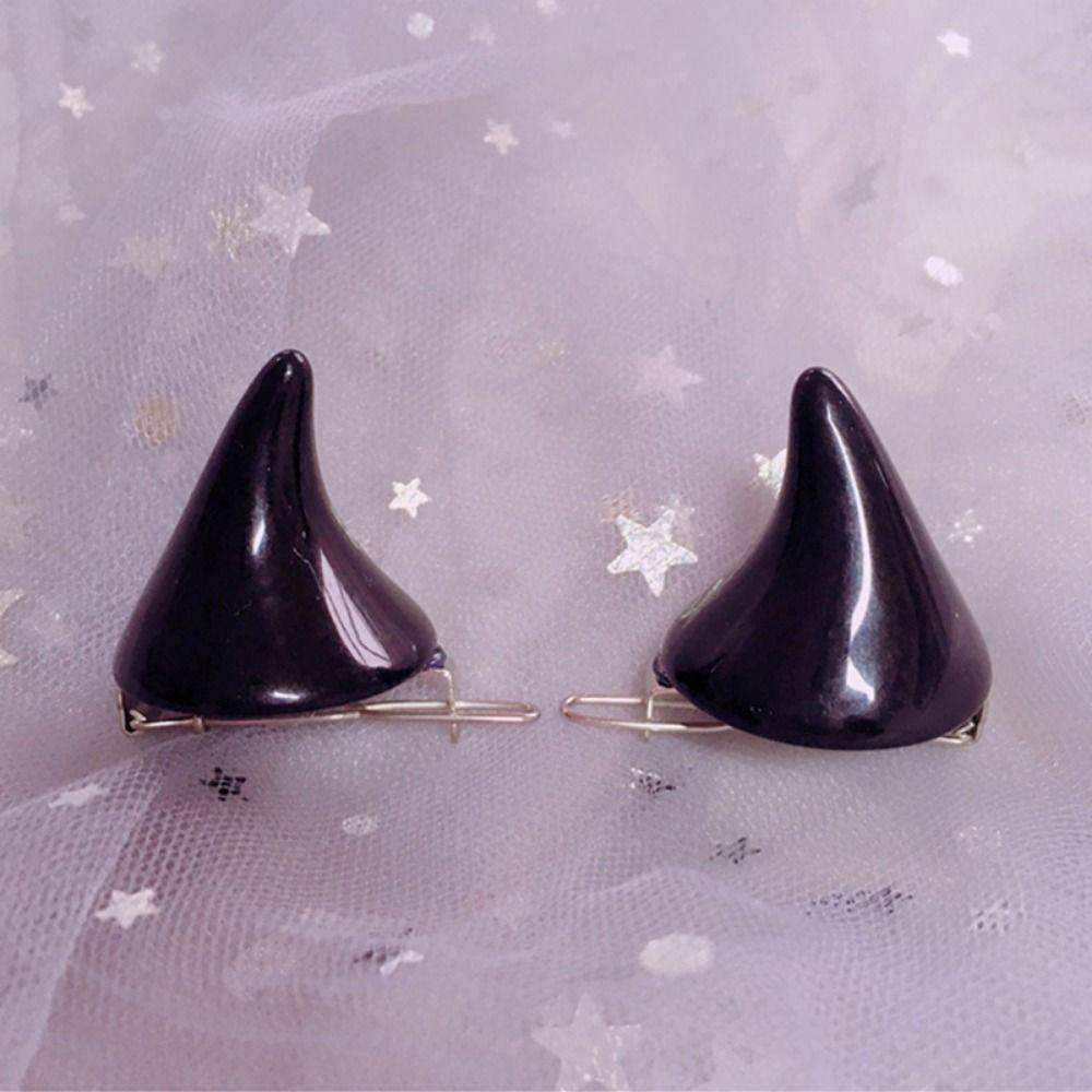 Color Lady 1 Pair Stereo Barrette Double Fancy Hair Accessory Women Hair Clip Devil Horn Ear Clip Hairpin Halloween Cosplay