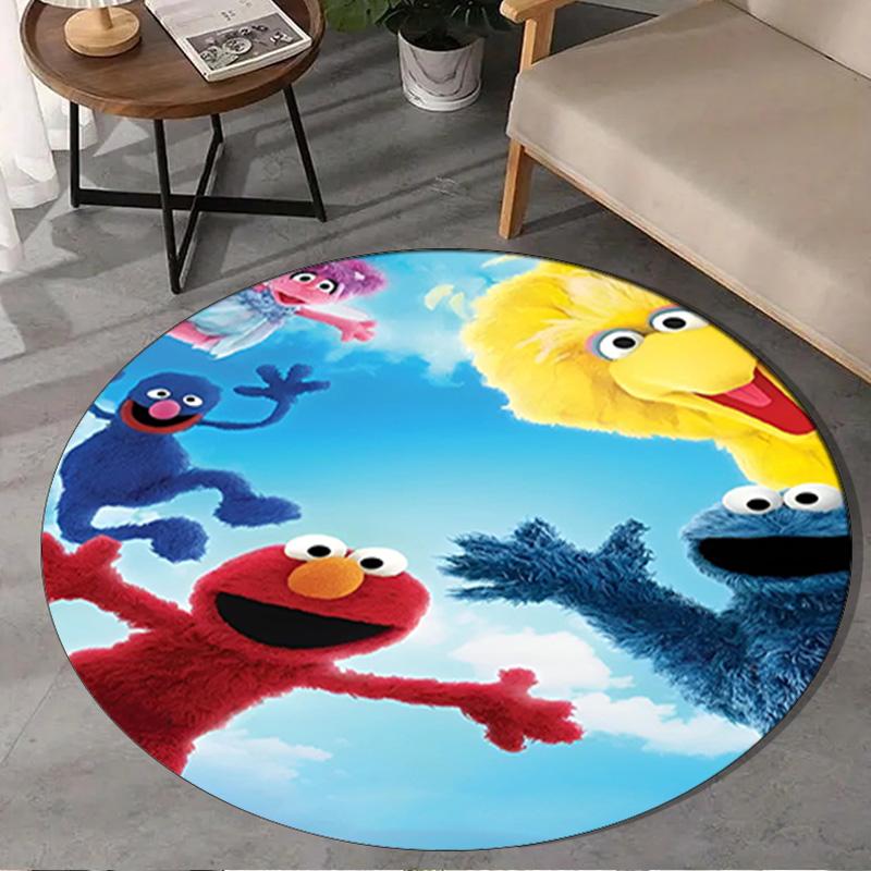 1PC Se-same Characters Round Rug, Non-slip Chair Mat, Home Decor, Circle Carpet Perfect for Office, Bedroom, Living Room,Christmas gift