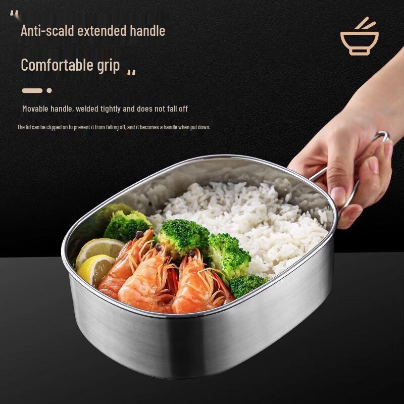 Classic 304 Stainless Steel Single-Layer Lunch Box