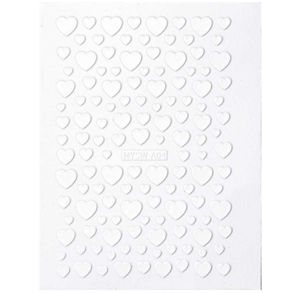 Seven-Color Positive Love Manicure Sticker Laser Gold And Silver Solid Color Love Nail Sticker Girl Heart-Shaped Nail Decoration