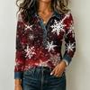 Women's Casual Long Sleeve Shirt Loose Fit Color Block Top for Everyday Comfort