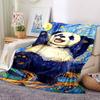 1pc Panda Night Lightweight Flannel Blanket, Comfortable and Warm Blanket, for Office and Camping Sofa Bed, Livingroom203