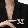 M Letter Suit with Diamond Brooch Fashionable Women's Design Corsage High-end Versatile Clothing Accessories Brooches for Women