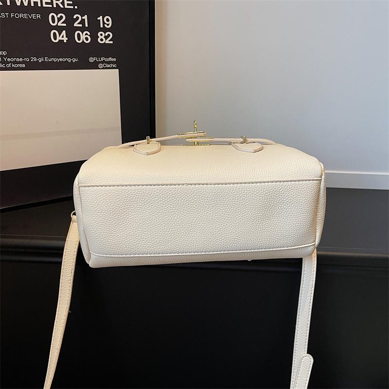 Bolso de Mano Clásico de Piel Sintética Granulada con Asa Superior y Correa de Hombro Desmontable Ideal para la Moda Cotidiana y la Elegancia