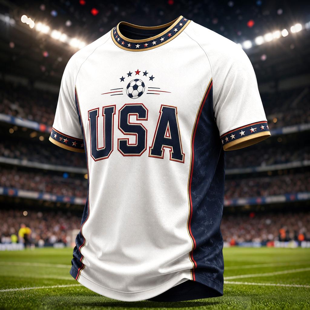 Boys and Girls Loose Fit Casual Soccer Print T-Shirt for Everyday Wear
