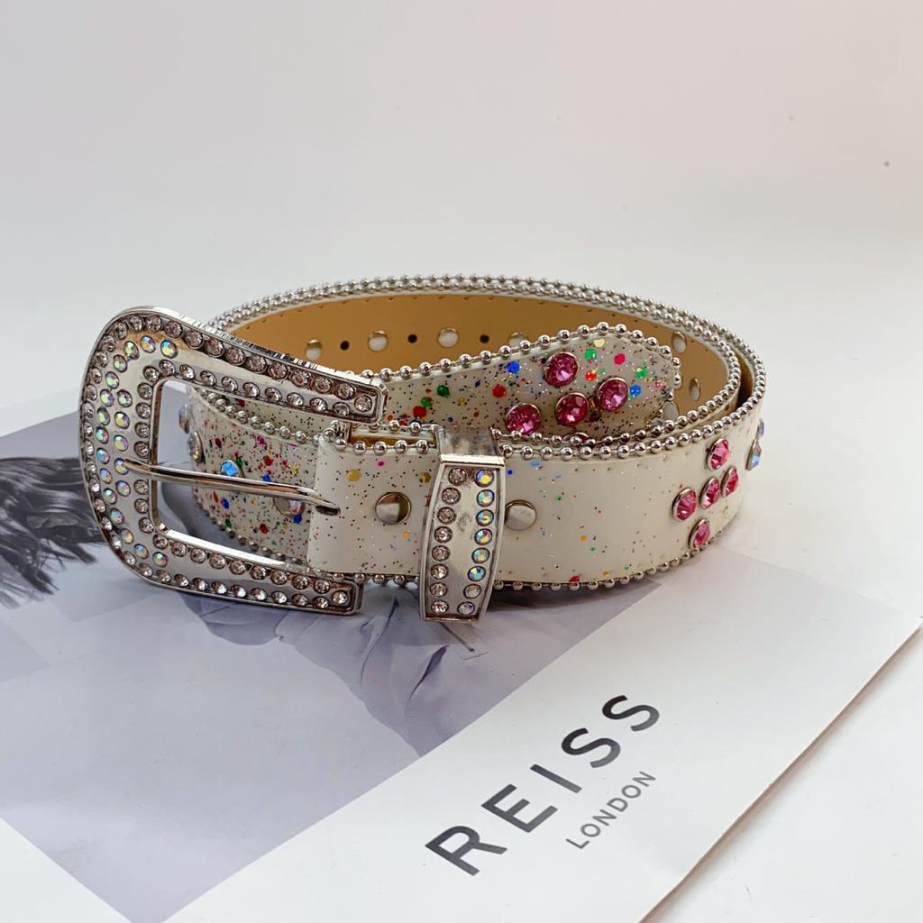 Rhinestone Belt Women'S Decorative Belt Accessories Summer Belt Sequins Color Niche With Jeans Belt