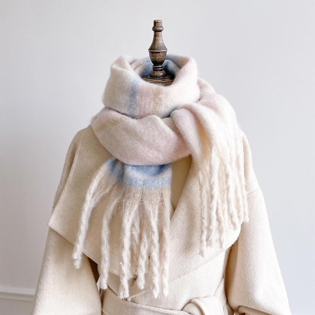 Faux Cashmere Winter Warm Women Scarf Multicolor Soft Blanket Wrap Shawls Foulard Pashmina Neckerchief Tassel Bufanda
