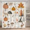 Cartoon Animals Shower Curtains Fox Deer Floral Autumn Plant Mushroom Bath Curtain Polyester Fabric Bathroom Decor With Hooks