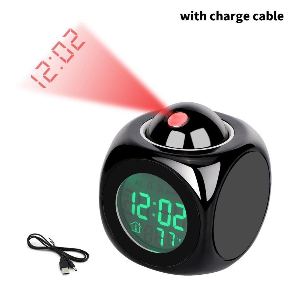 Projection Alarm Clock Ceiling Display Snooze Desk Table Clock Voice Multifunction Digital Projection Clock Temperature Display