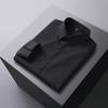 New 2023 Solid Mens Office Shirts Long Sleeve Bamboo Fiber Stretch Business Male Tops Without Chest Pocket