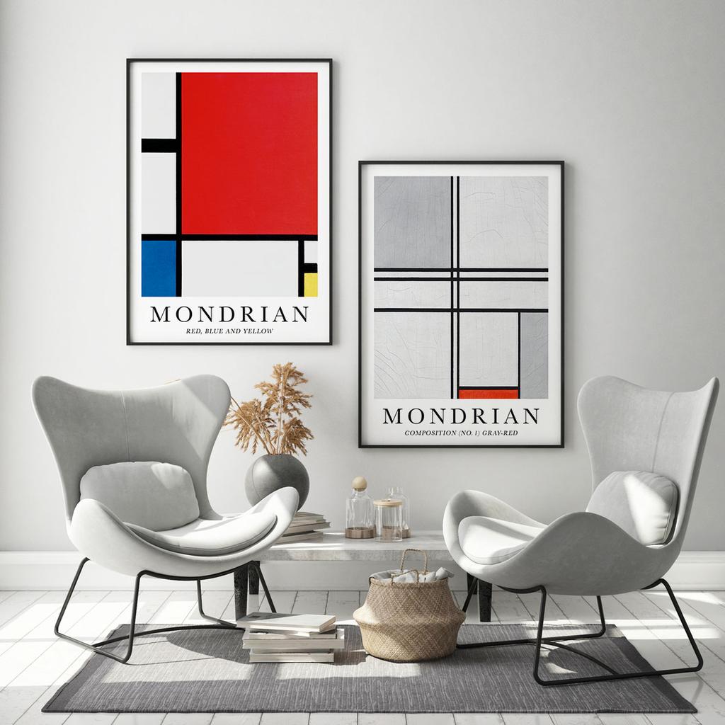 Zestaw dwóch plakatów mondrian