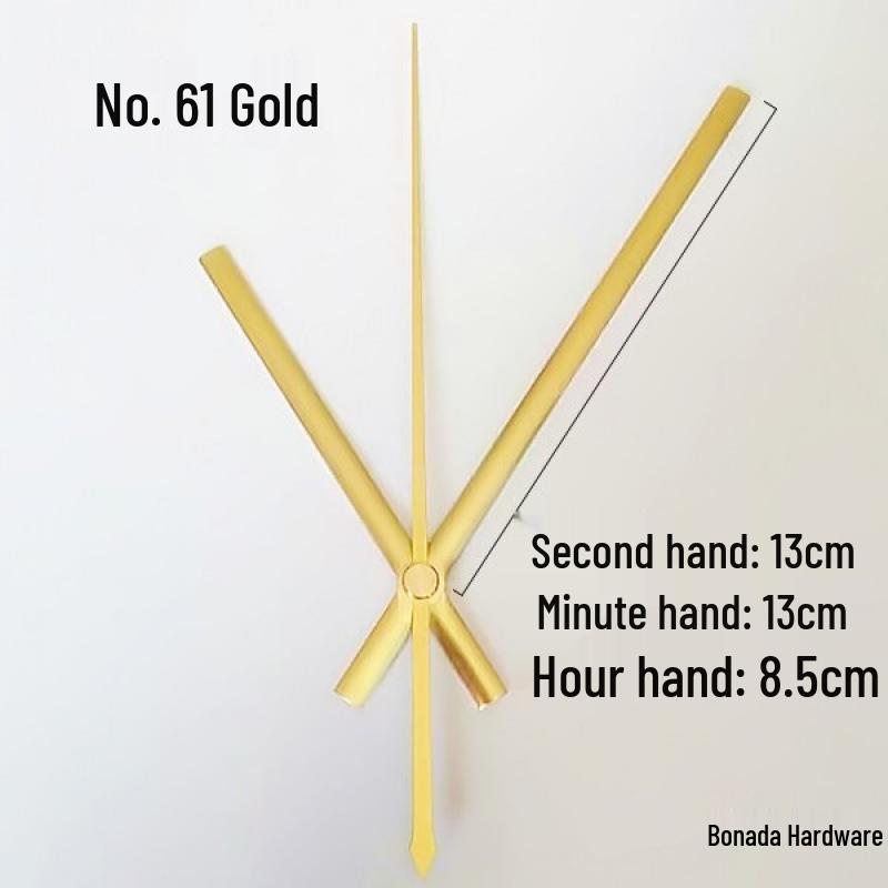 Gold Pointer DIY Quartz Clock Hands for Wall Clocks - Cross Stitch & Metal Design