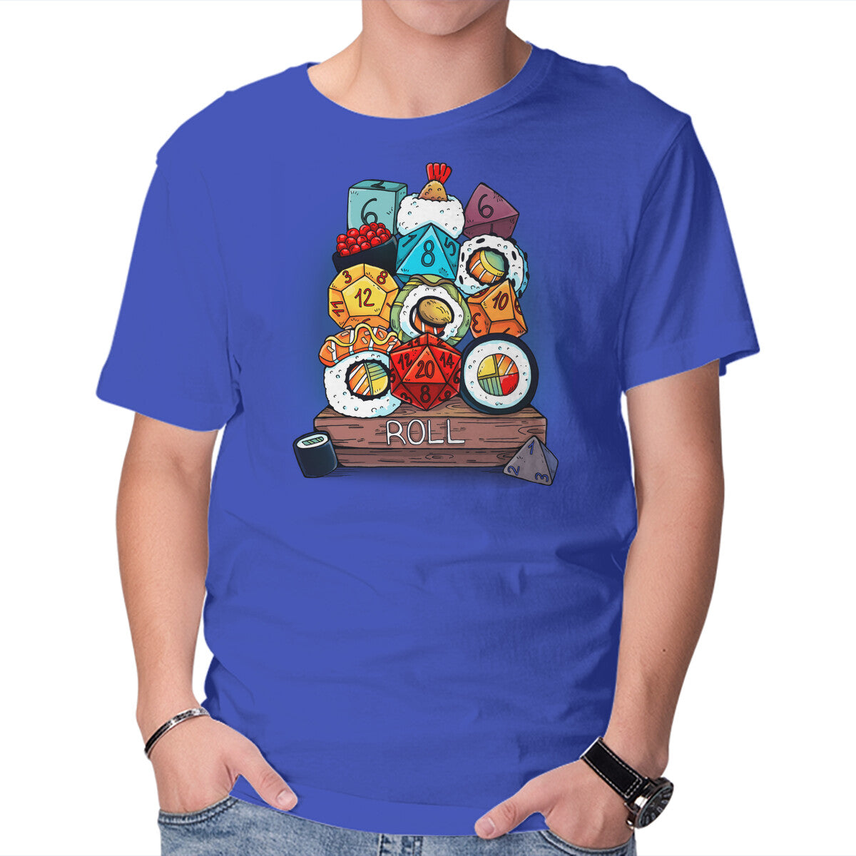Unisex Crew Neck T-Shirt Sushi Roll Graphic Short Sleeve Casual Tee XL
