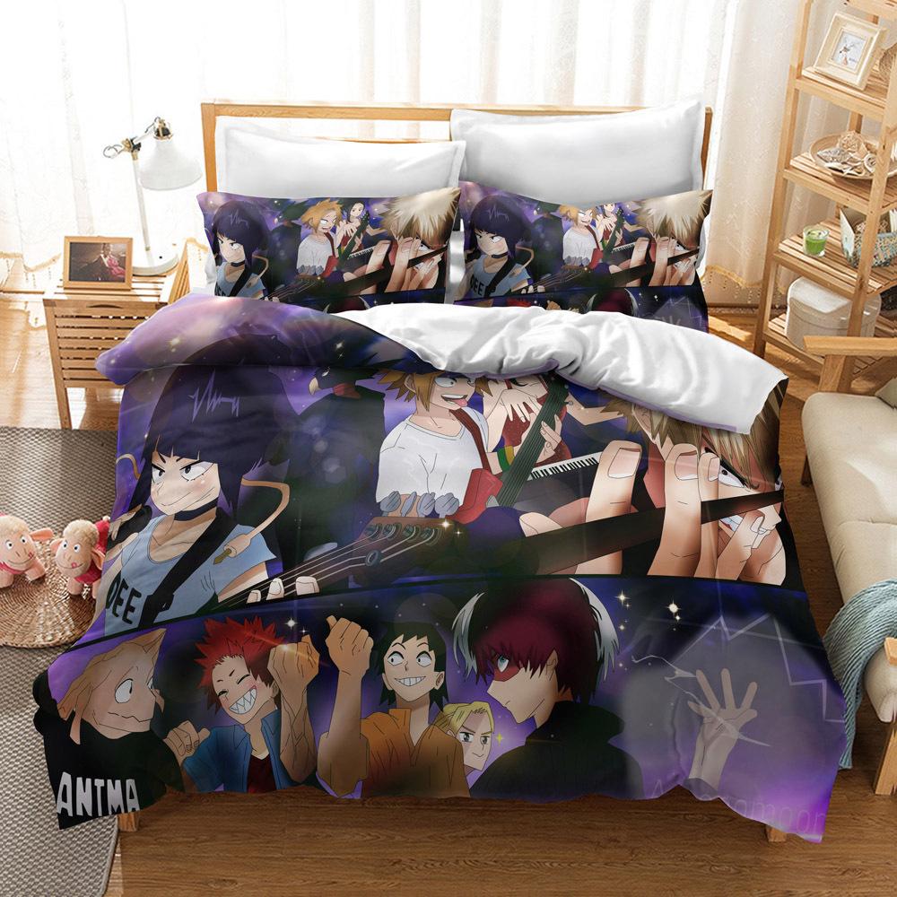 Japan Anime My Hero Academia Printed 3d Bedding Set Duvet Cover Set Bed Linen AU EU US Twin Full Queen King Size Kids Bedclothes