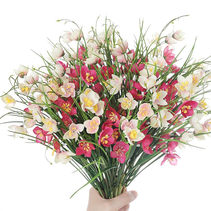 

Artificial Magnolia Bouquet 39cm Fake Flowers for Indoor Home Room Decor Garden Wedding Decora Outdoor Vase Flower Arrangement 23x39cm рожевий червоний колір