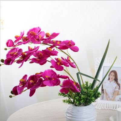 DIY Artificial Butterfly Orchid Silk Flower Orchid Artificial Flowers Bouquet Phalaenopsis Home Decoration 1 Piece