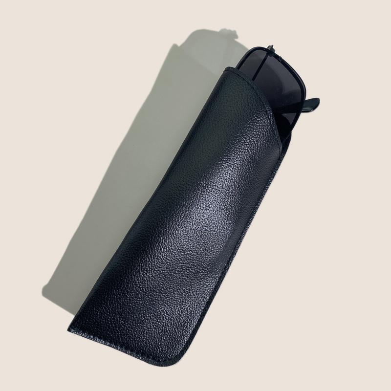 Estuche para gafas de PU Soporte para gafas para gafas de sol Negro