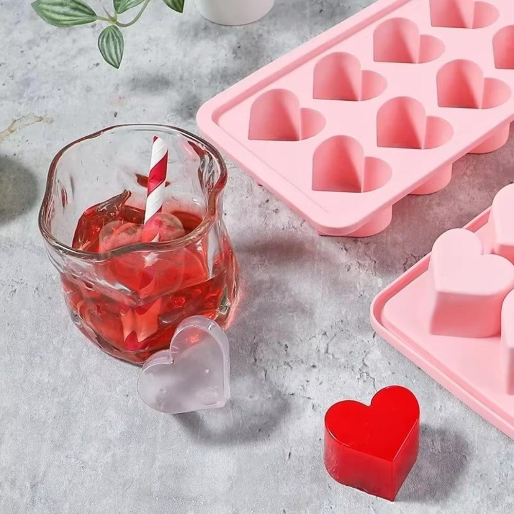 Pink Blue Red Ice Cube Mold 3D Love Heart Ice Making Tools Reusable Ice Tray  Kitchen Gadgets
