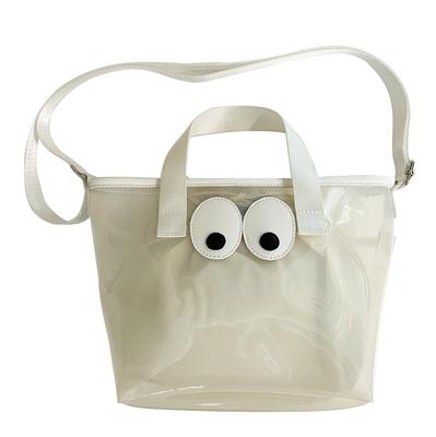 1111 Small Clear Eye Tote Bag with Shoulder EU Baby Lou Yogurt [Rootote] Gaze-A (01 White)