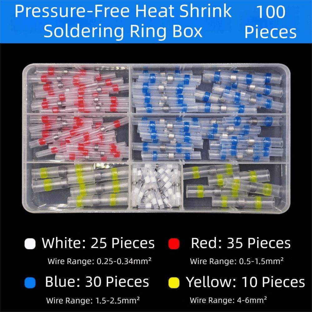 50/100Pcs Thermal Insulation Heat Shrink Tubing Wire Crimp Butt Terminals  Electric Connector Set