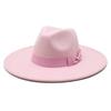 Wool Felt Hat With Large Brim And Bow For Retro Festival Wear