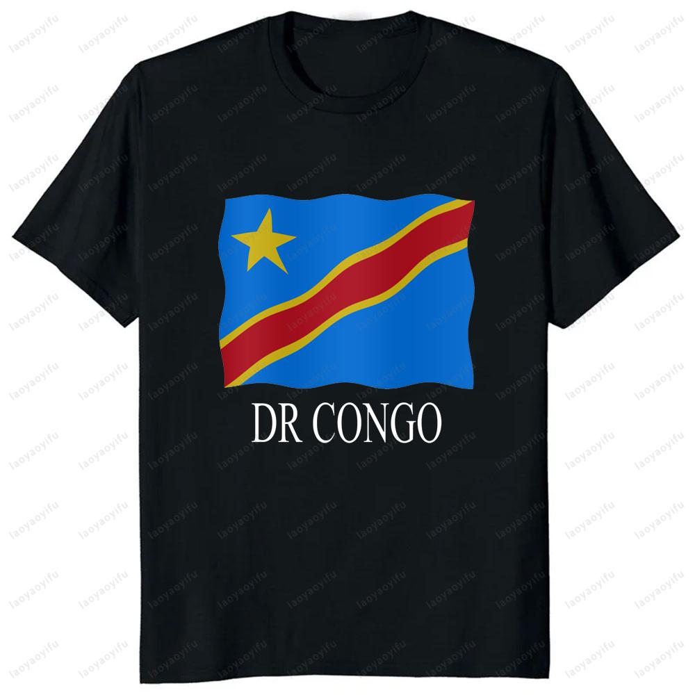 Country Map Printed Congo COD Kinshasa T-shirt Short Summer Fashion Sleeve Clothes Loose Tshirt Hip Hop Casual Hipster Man Tees
